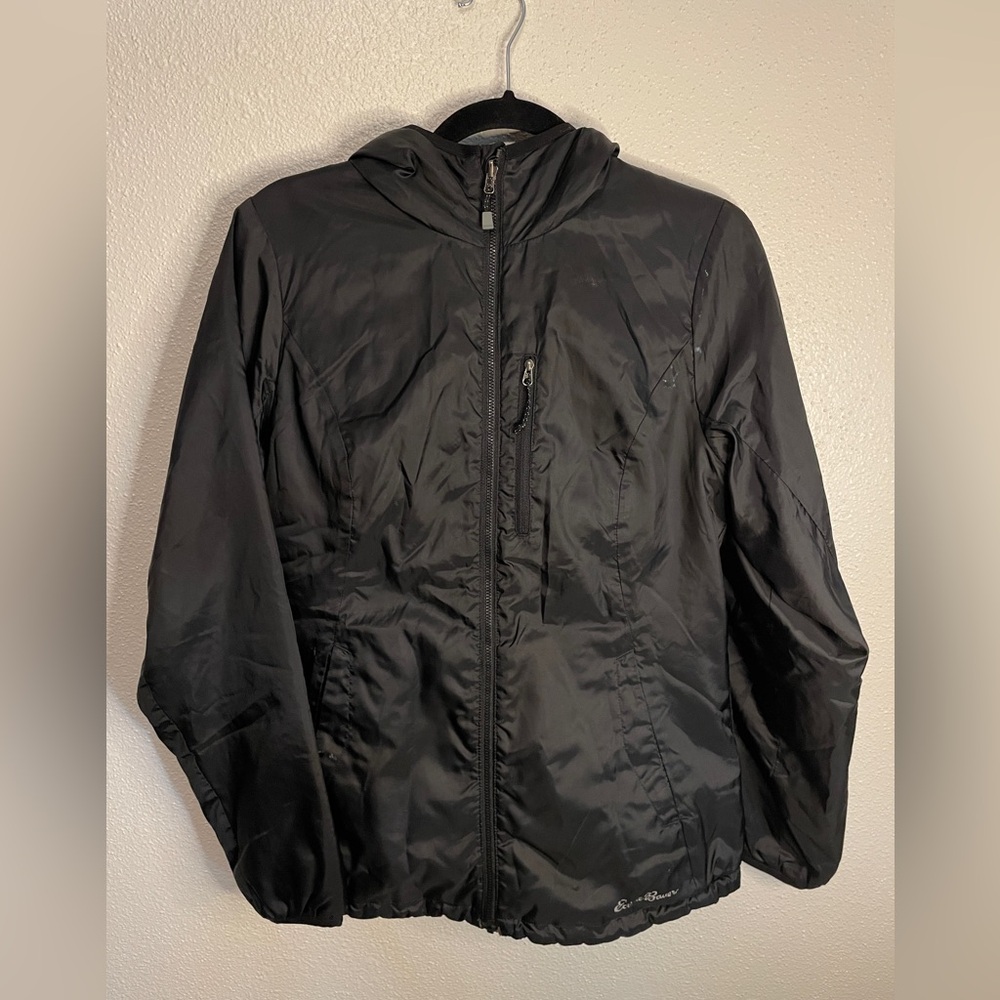 Eddie Bauer Reversable Packable Outdoor Puffer Jacket Black Hiking